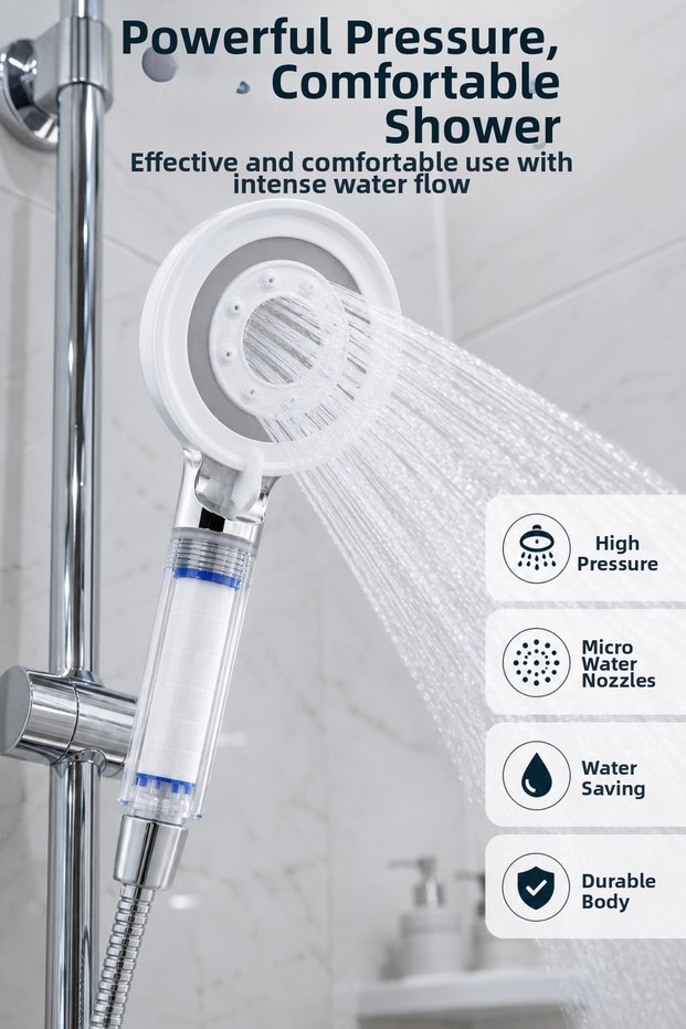 Water Saving Filtered Shower Head High Pressure Modern Shower Head