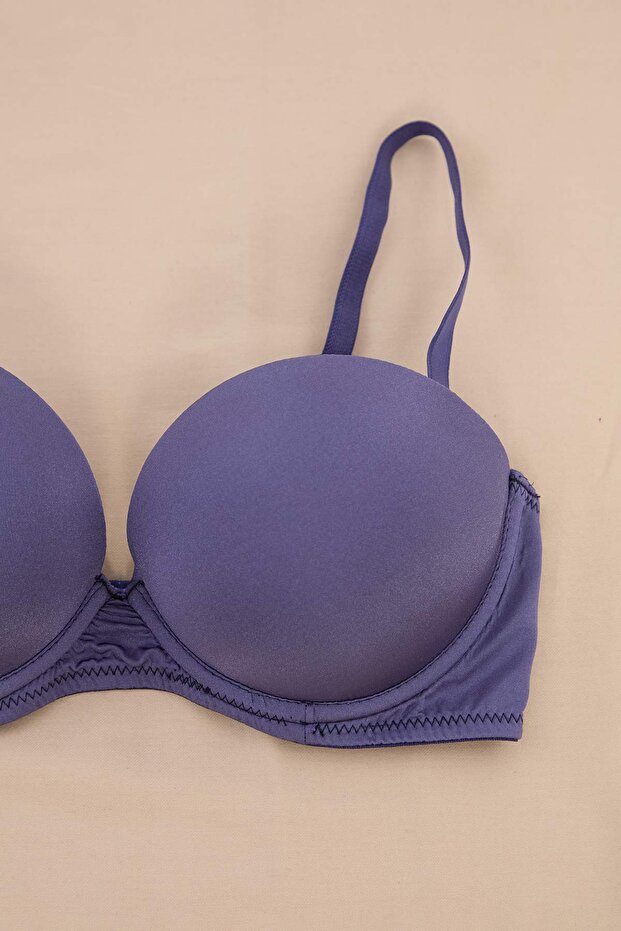 Indigo İp Askılı Ekstra Dolgulu/Push-Up Balconette Örme Sütyen THMAW21SU0058 - 5