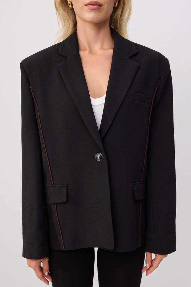Siyah Blazer Ceket TWOSS26BC00058 - 3