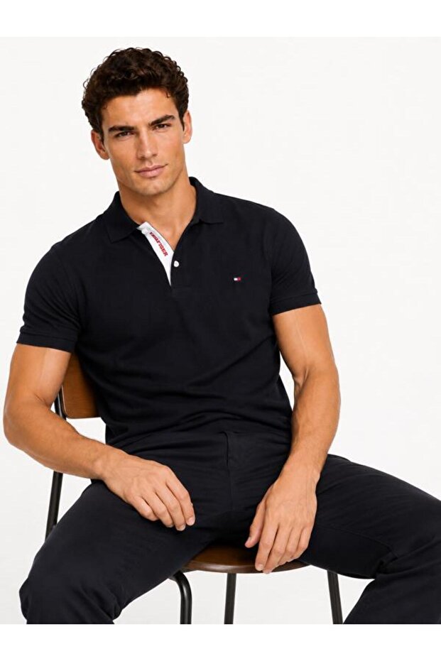 HILFIGER MONOTYPE CONTRAST PLACKET REGULAR POLO - 3
