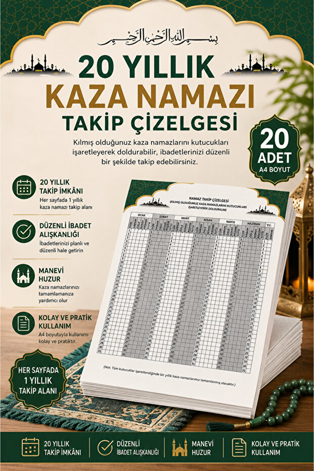 20-Year Accident Prayer Tracking Chart Is A4 Size