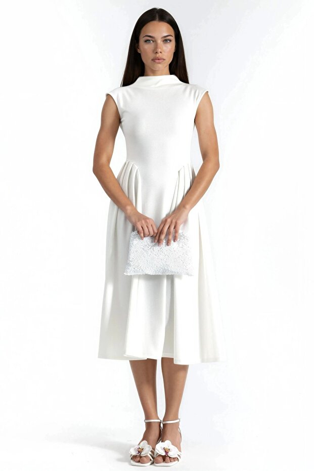 Rochie midi texturată cu panouri BUSEM - 1