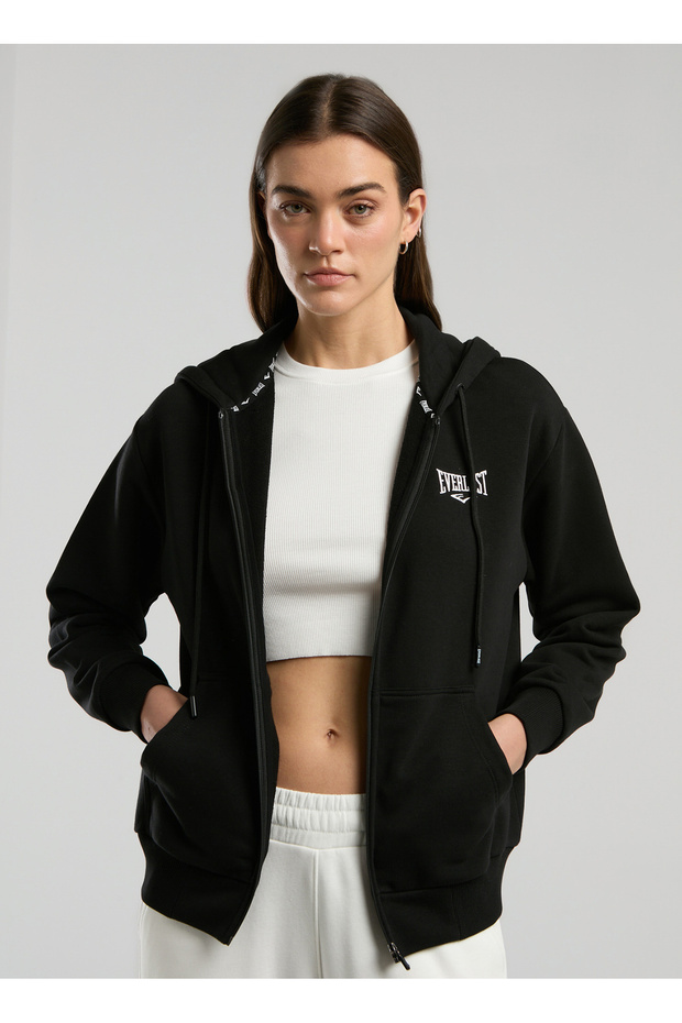 Tw0036 167-Ever Classics Women Black Women's Zip Jacket
