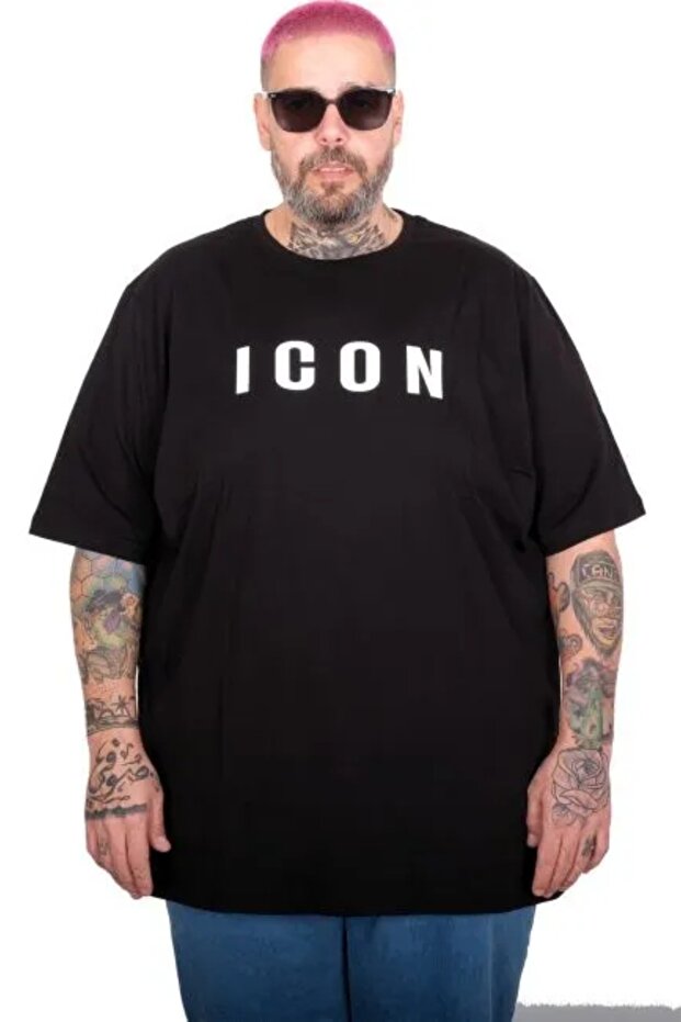تي شيرت كبير الحجم Icon C26107 أسود