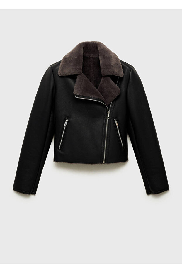 Jacke mit Kunstpelzfutter - 3