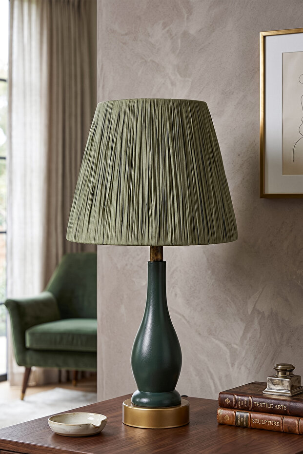 Pimenter Handmade Wooden Lampshade Khaki Green