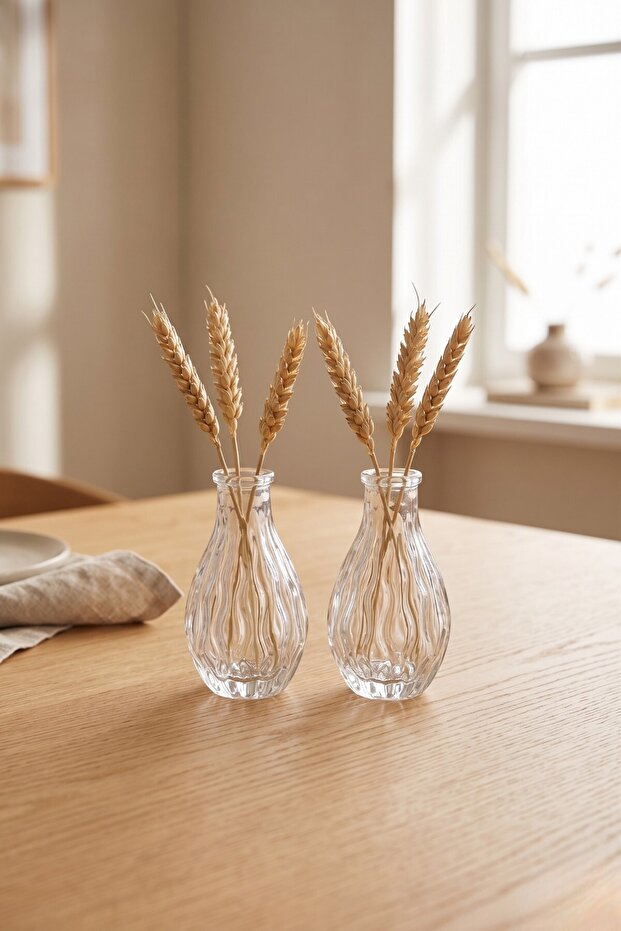 Set de 2 mini vaze decorative transparente - 6