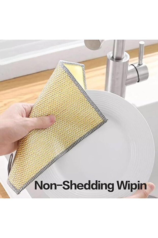 12-Piece Non-Scratch Wire Dishcloth, Double Layer Reusable Cleaning Cloths