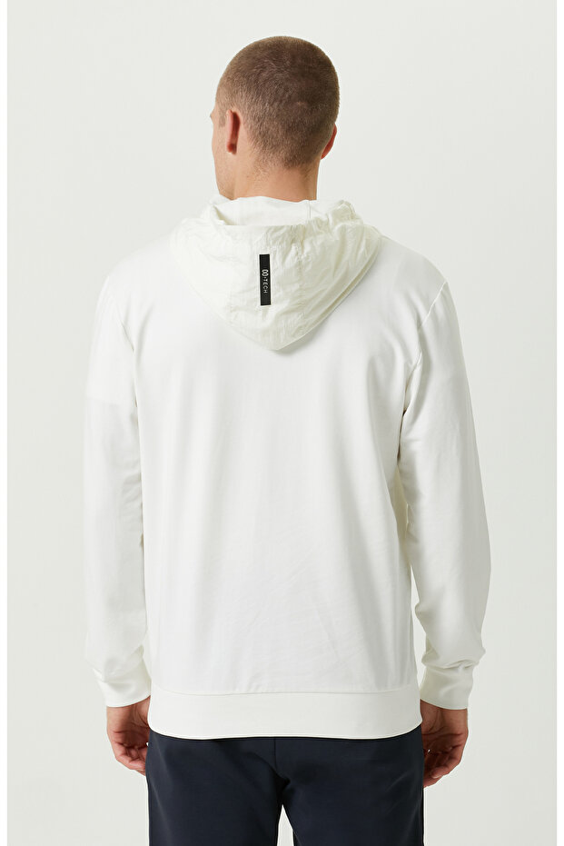 N-Tech Ekru Kapüşon Yaka Sweatshirt - 4
