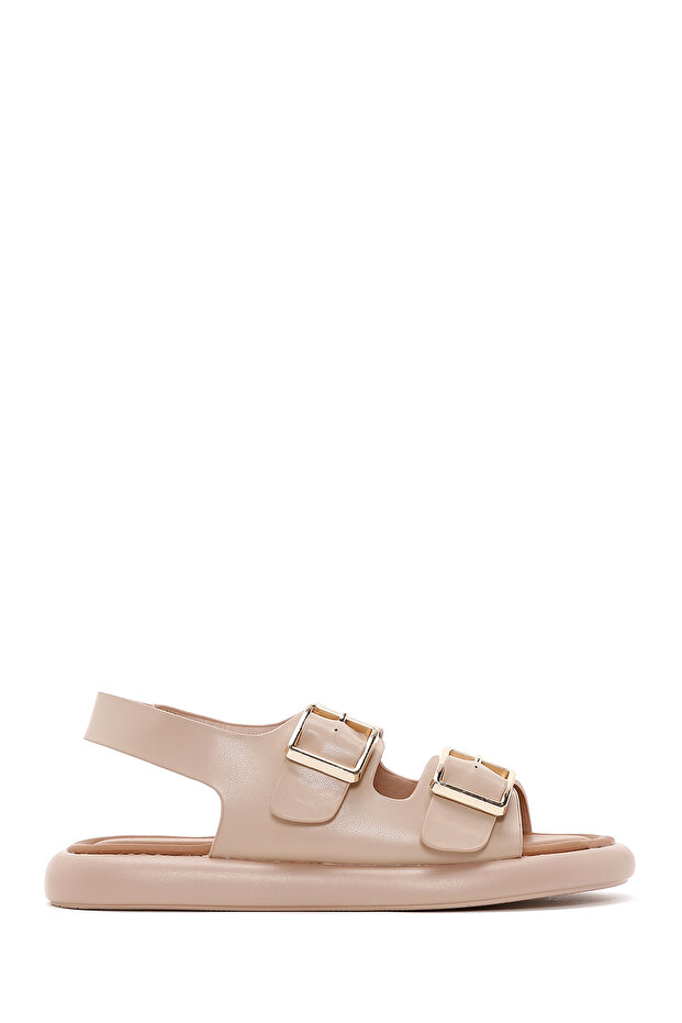 Women's Beige Double Buckle Sandals 25Sfe480518