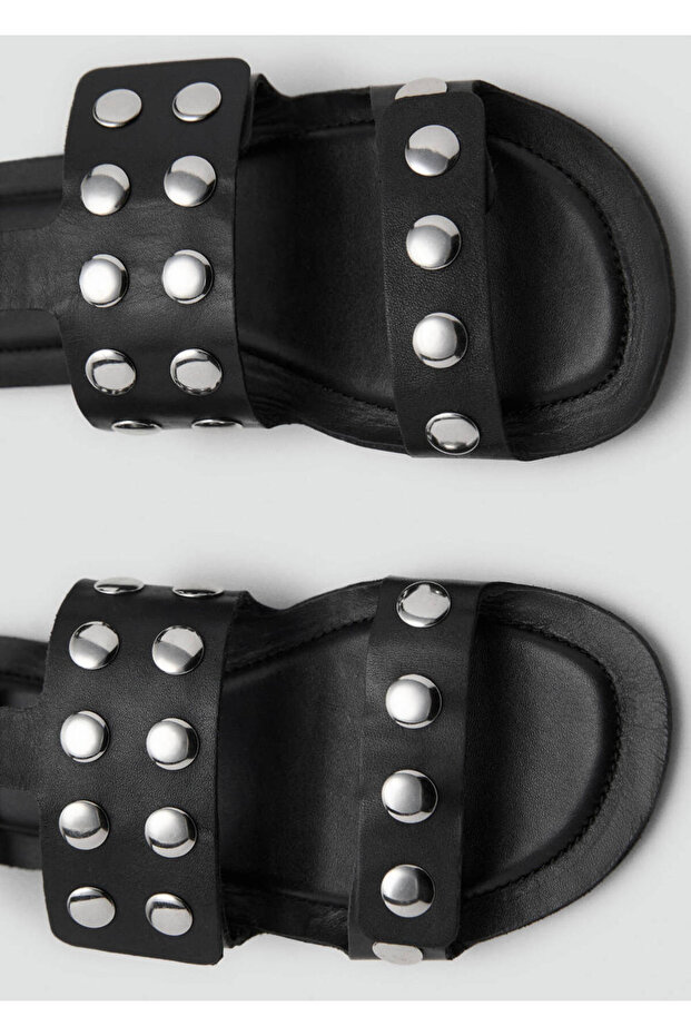 Studded Leather Sandals - 5