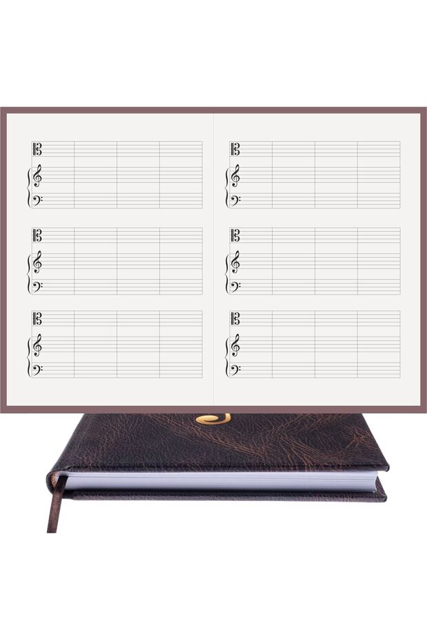 Piano Notepad (DO, LEFT FA KEYED) 100% Handmade, Hand Stitched (THREAD SEWING) Coated Skin (A/5)