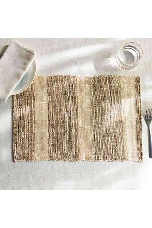 Ramie Stripe Woven Placemat-33x48cm- Natural
