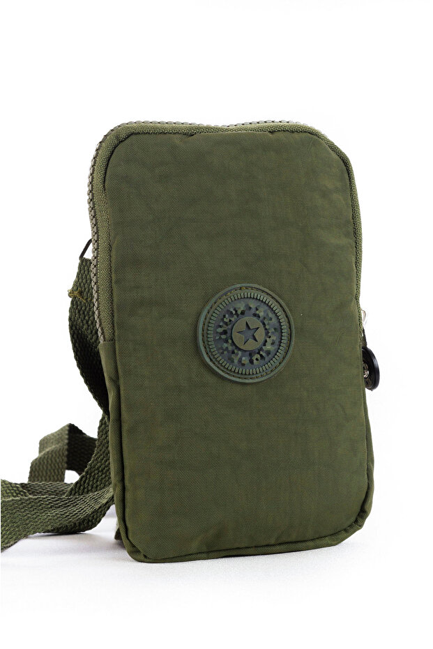 Krinkıl / Klinkır Imported Waterproof Shoulder Strap Crossbody Mini Mobile Phone Carrying Bag Wallet Khaki K001