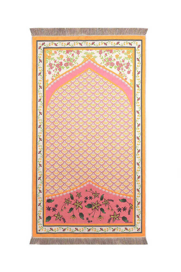 سجادة صلاة مخملية وردية