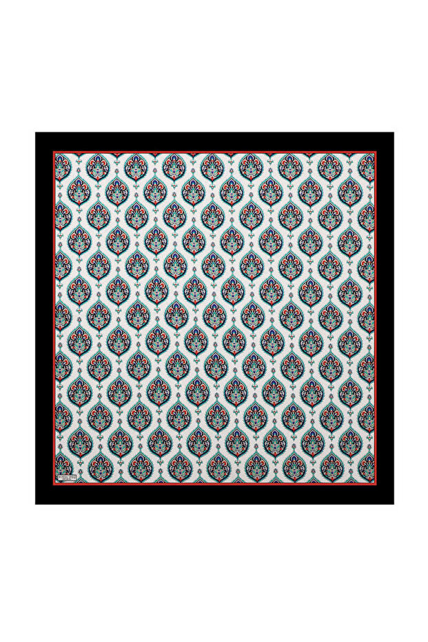 Black Hatai Pattern Silk Scarf