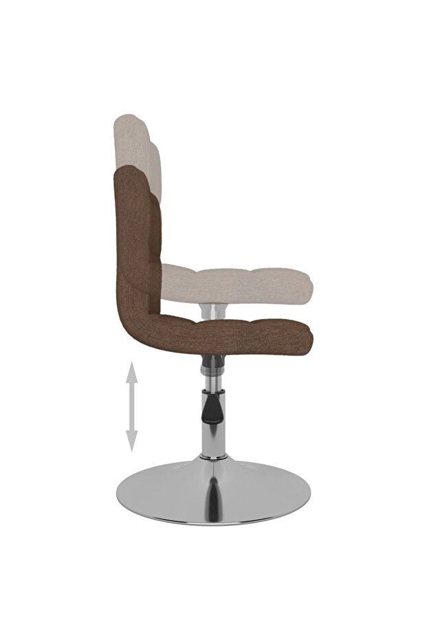 Scaun de bar pivotant, maro, material textil - 8