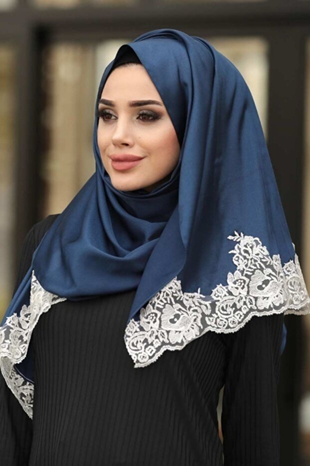 Lace Silk Look Shawl 1145