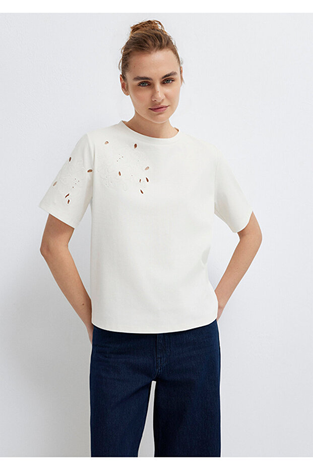 Short Sleeve Model Combed Cotton Off-White