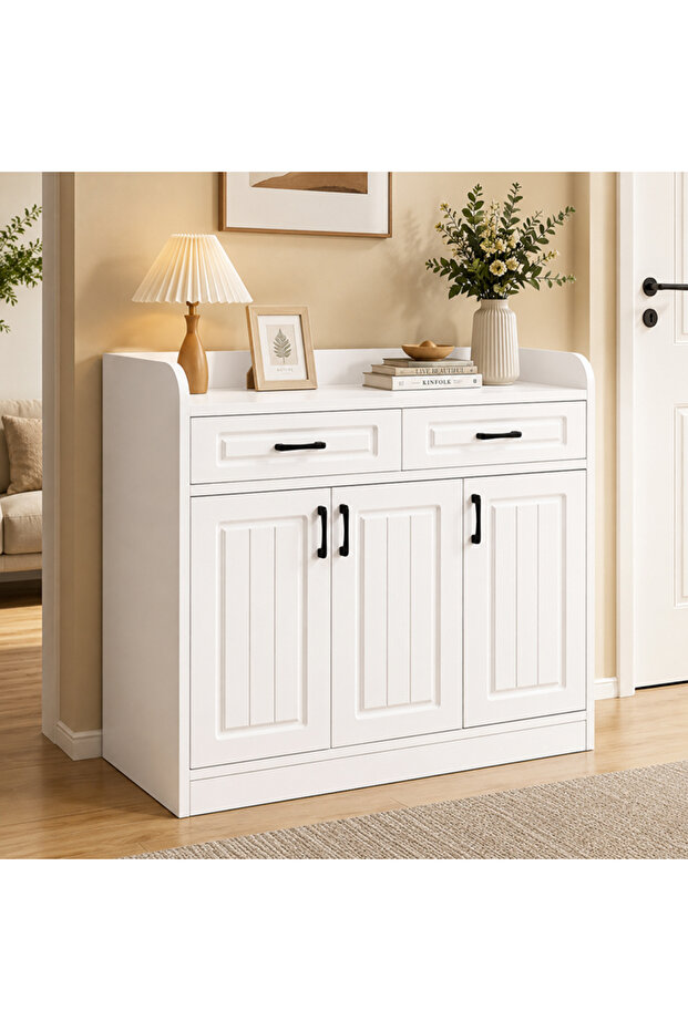 Modern Wooden Storage Kitchen Cabinet with Shelves for Living Room & Kitchen 90cm