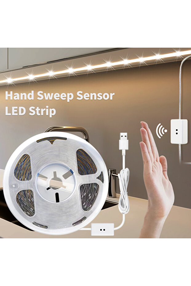 Cold White 2M 1-10M Led Tape Night Light White Strip Light for Kitchen Cabinet Closet TV Backl