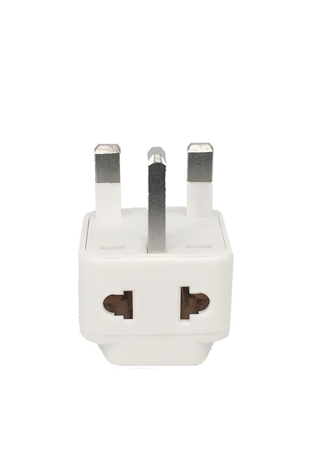 WHITE Bolantedz 1Pc Universal EU US AU to UK 3 Pin AC Power Socket Plug Travel Wall Charger Outlet A