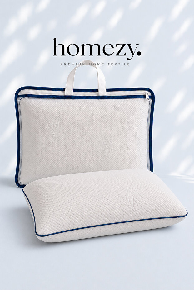Tombul Visco Pillow | 40X60Cm Diamond Visco Pillow with Special Bag and Orthopedic Neck Support