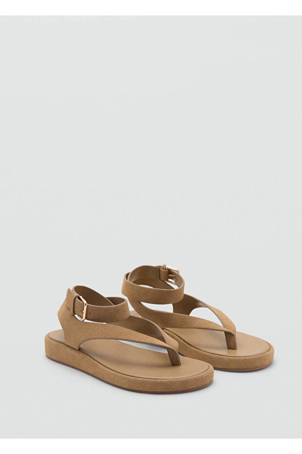 Buckle nubuck sandals