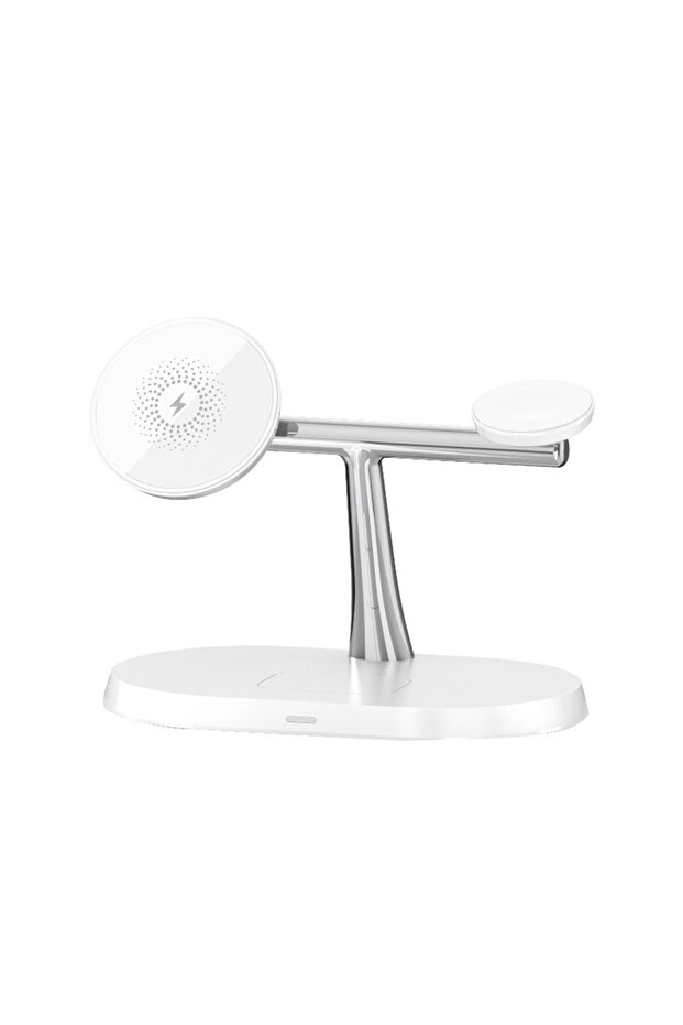 White no cable 30W 3 In 1 Magnetic Wireless Charger Stand Fast Charging Dock Station for IPhone14/15