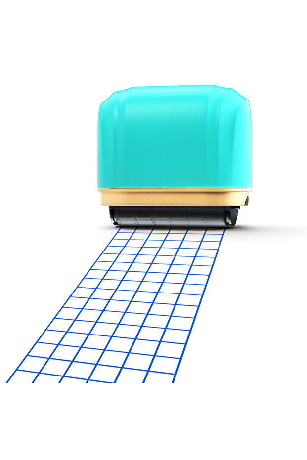 DBlv wangge a roller grid stamp handwriting square practice teacher stamp math practice tool blue st