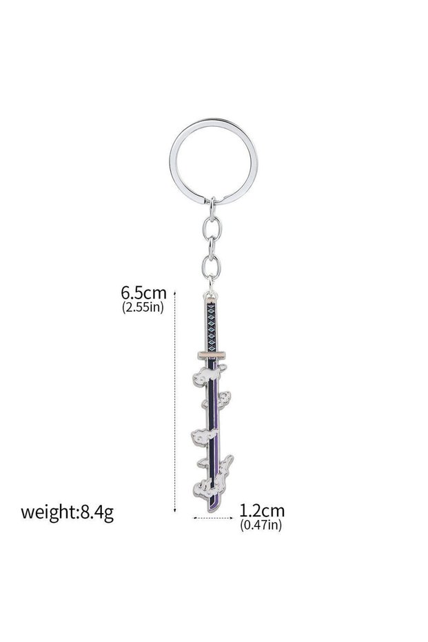 Bandai Mist Breathing Metal Samurai Sword Keychain Japanese Anime Demon Hero Slaying Blade Collector