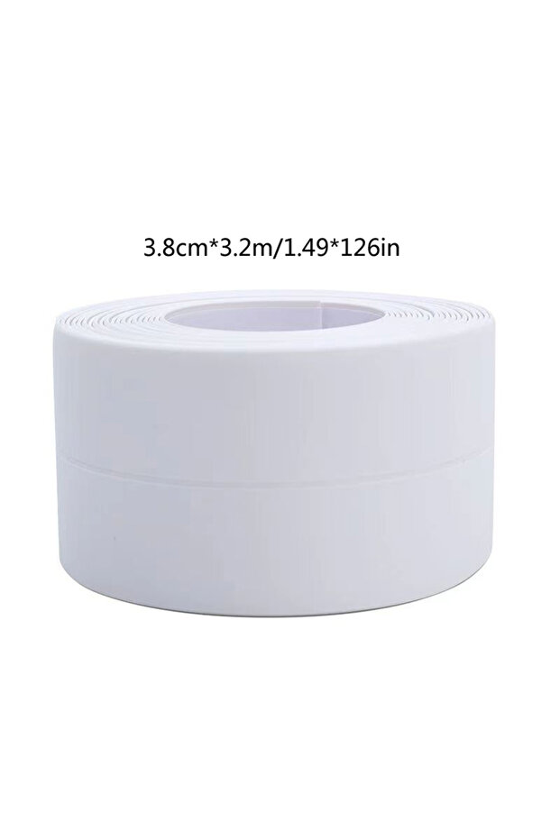 38mm 3.2M WHITE 1 Roll of Waterproof and Mold Proof Toilet Sealing Strip, Kitchen Bathroom Self-Adhe