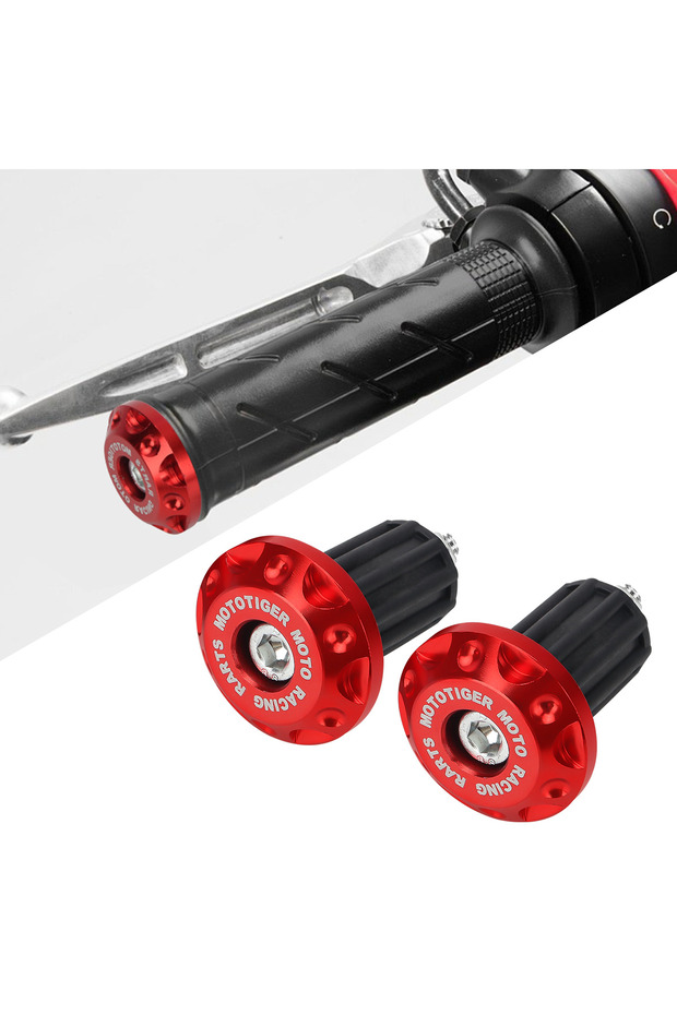 Red 2pcs Handlebar End Cap Plug Motorcycle Handle Bar Caps Slider Motor Bike for Honda Yamaha Dirt B