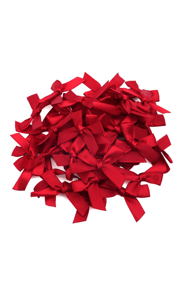 4.5x4cm 50pcs Wine Red 50Pcs 4.5x4cm Pink Satin Ribbon Bows Decoration Bows Small Bowknot Gift Flowe
