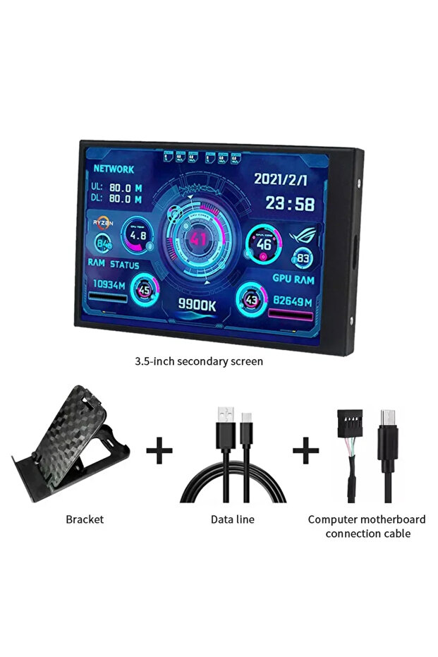 GGBEE Option 2 3.5 Inch Mini Computer Secondary Screen IPS USB Type C Screen Computer CPU GPU RAM HD
