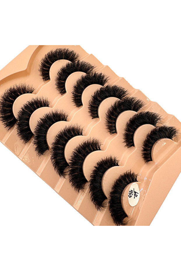 7pairs 6DH63 AMSDCN 7 Pairs Faux Mink Lashes Fluffy Natural Look False Eyelashes Volume Wispy Fox/Ca