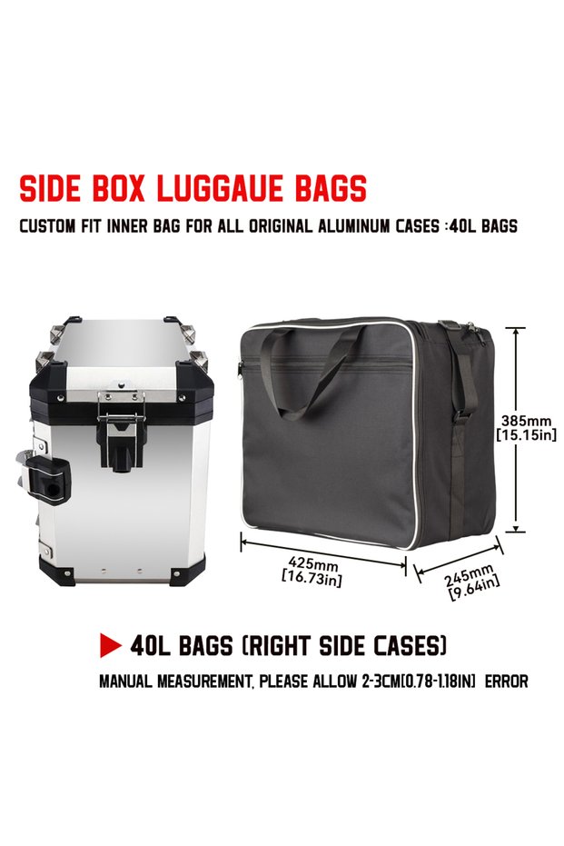 40L side box bag Motorcycle Bag Saddle Inner Bags for BMW R1200GS F800GS Adv Motorcycle Luggage Bags