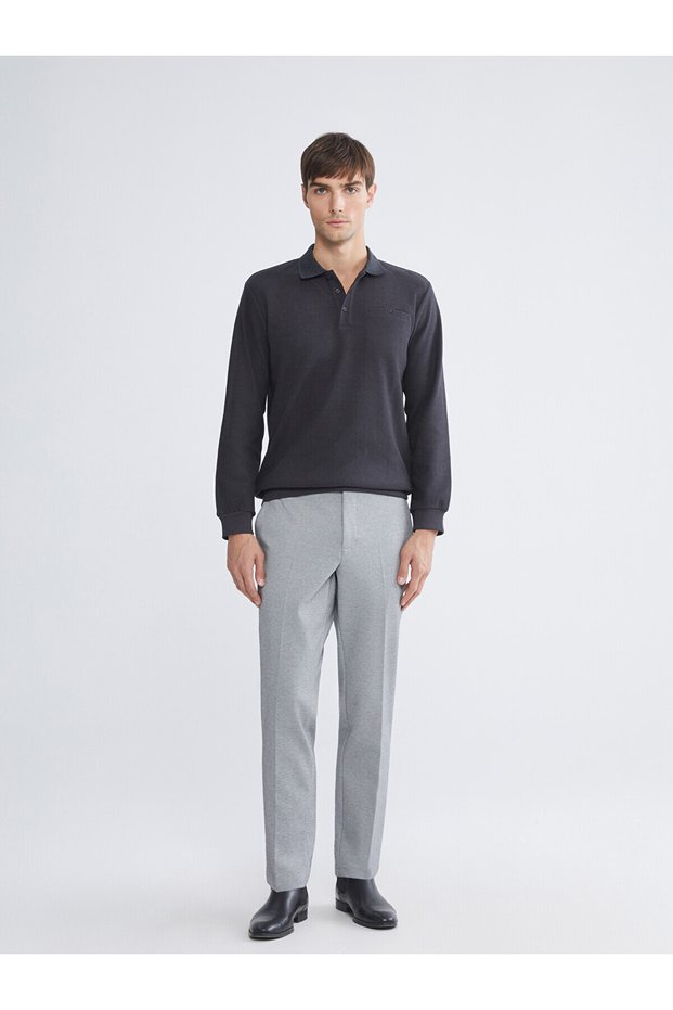 Gray Slim Fit Men's Chino Pants