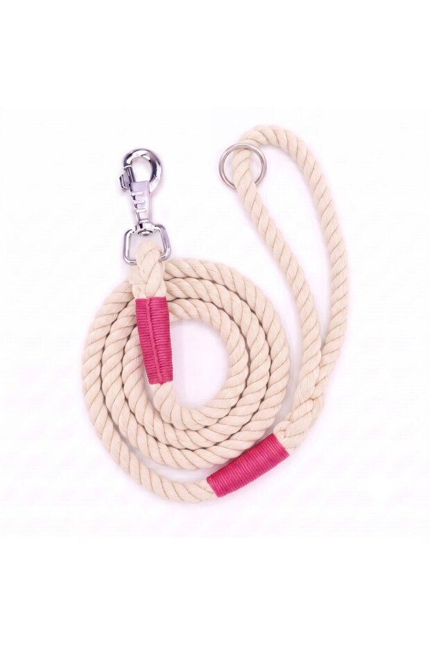 White Dog Walking Leash Dog Walking Strap Natural Cotton Rope Rope