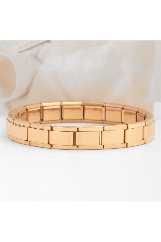 yellow Classic Stainless Steel Pendant Italian Chain Link Men Women Suitable For 9mm Bracelet Making
