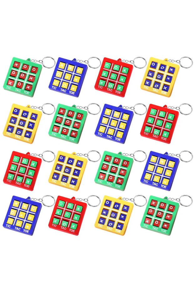 16pcs 4-16pcs Tic Tac Toe Game Keychain Kids Educational Toy Birthday Party Favors for guest Goodie