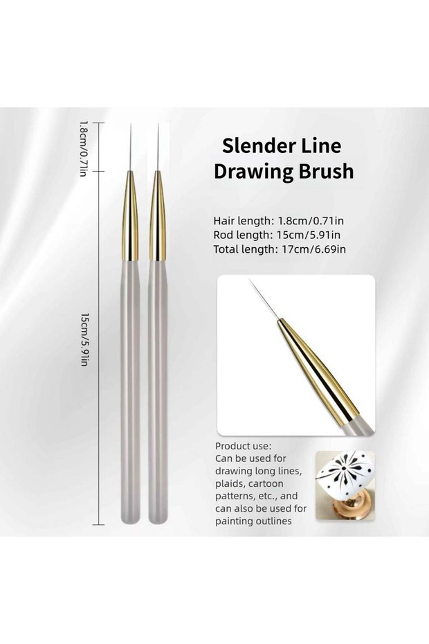 Line Brush 2PCS 5Pcs Professional Nail Art Liner Brushes Set Fine Line Nail Brush Thin Detail Precis