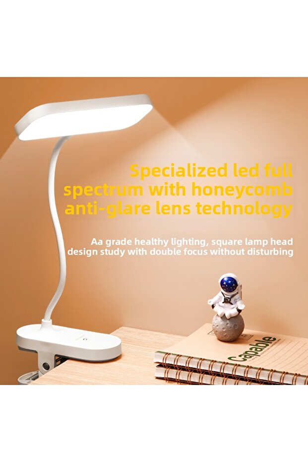 مصباح قراءة LED محمول قابل للتركيب بلون أبيض دافئ، قابل للشحن عبر USB، مثالي لغرف النوم في السكن الطلابي