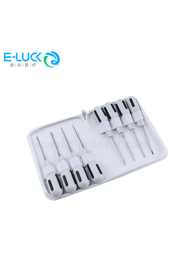 1 Set 8pcs Dental Elevator Set Luxating Lift Elevators Clareador Curved Root Dentist Surgical Tools