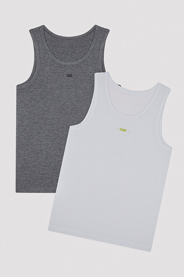 Boy's Cool Sport Written Thermal 2-Piece Undershirt