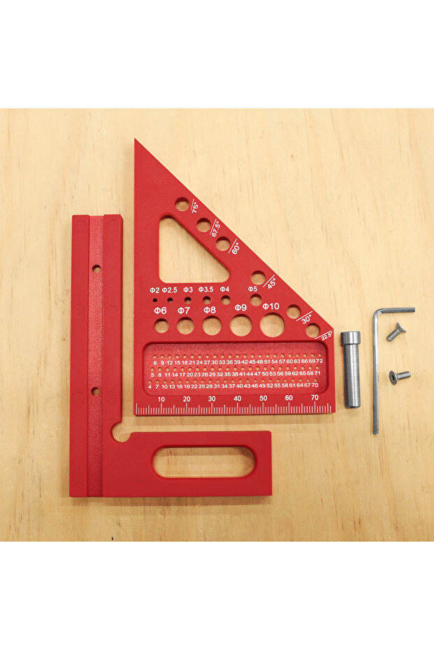 shape A 3D Multi-Angle Measuring Ruler, 45/90 Degree Woodworking Square Protractor,Triangle Ruler La
