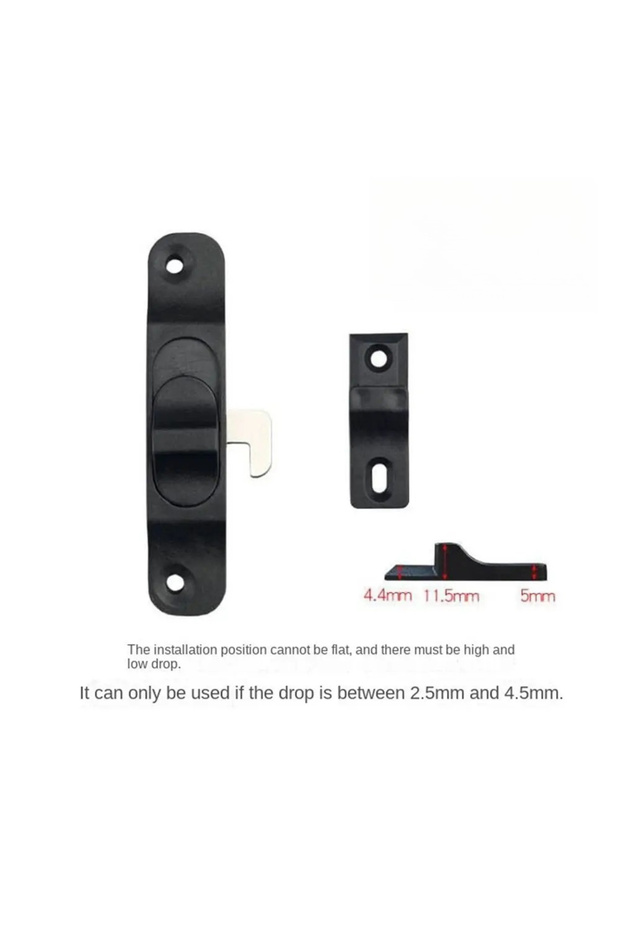 Black Sliding Folding Trackless Screen Door Latches Push-Pull Mesh Window Hook Locks Anti-theft Lock