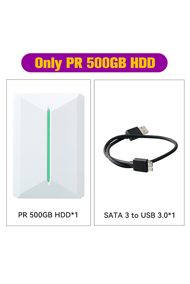 قرص صلب للألعاب PR 500G من نوع Retrobat & Playnite، سعة 500 جيجابايت، متوافق مع أجهزة PS3/PS2/Switch/Wii/WiiU