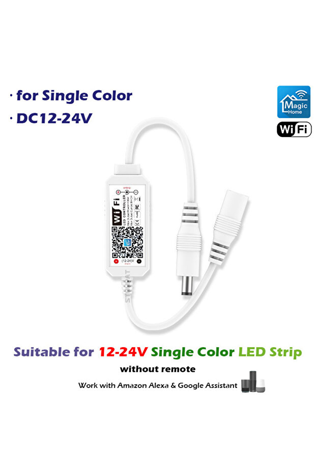 Single DC12-24V Wifi RGBW RGB Controller Magic Home APP Work with Alexa Google Home for DC12-24V Sin