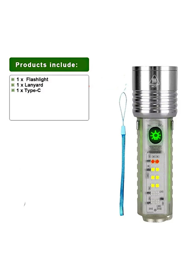 built-in battery Super Bright LED Flashlight Rechargeable Spotlight Lamp High Power Tactical Torch W